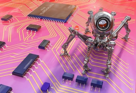 Robot camera on the board of chips
